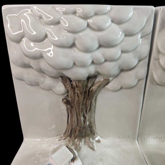 Fitz & Floyd Boy & Girl Reading Book Under Tree Bookends Japan Vintage 1976 - Picture 4 of 15